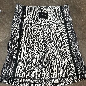 LSKD Black and White Animal Print Shorts